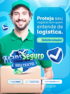 Logística Trans Seguro Proteja seu Negócio Peça Cotação PSD Editável