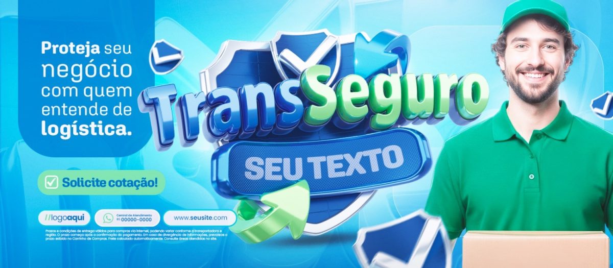 Banner Trans Seguro Seu Negócio Com Logística PSD Editável