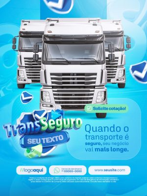 Trans Seguro Quando o Transporte é Seguro PSD Editável