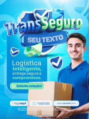 Trans Seguro Logística Inteligente Entrega Segura PSD Editável