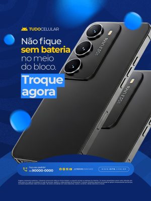 Celular Não Fique Sem Bateria Troque Agora PSD Editável
