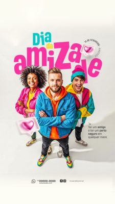 Dia da Amizade 14 de Fevereiro Amigos Porto Seguro PSD Editável