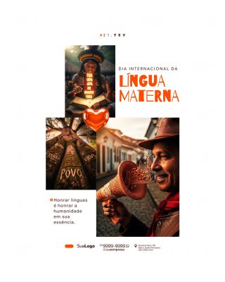 Dia da Língua Materna Honrar Línguas é Honrar a Humanidade PSD Editável
