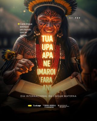 Dia Internacional da Língua Materna Cultura Indígena PSD Editável