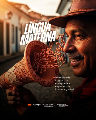 Língua Materna 21 Fev Dia Internacional Cultura PSD Editável