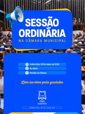 Sessão Ordinária Câmara Municipal Divulgação Evento PSD Editável