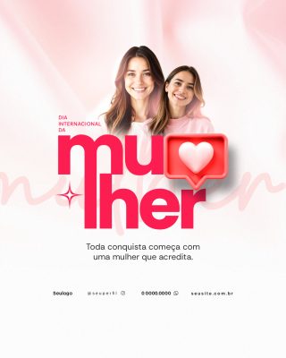 Mulher Dia Internacional da Slogan de Empoderamento PSD Editável