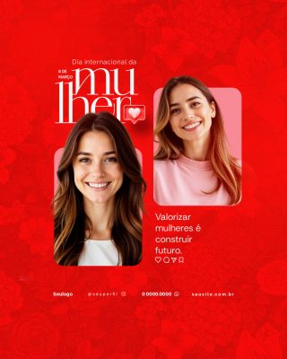 Dia Internacional da Mulher 8 de Março Valorizar Futuro PSD Editável