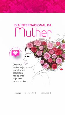 dia da mulher Banner Celebração Respeito PSD Editável