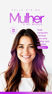 dia internacional da mulher Mensagem Inspiradora PSD Editável