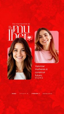 Mulher 8 de Março Dia Internacional Post Instagram PSD Editável