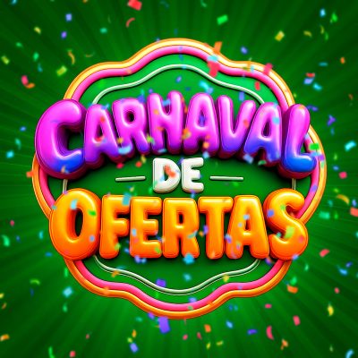 Carnaval de Ofertas Campanha Promocional Festiva PSD Editável