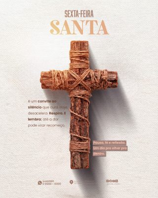 Sexta-Feira Santa convite ao silêncio e reflexão PSD Editável