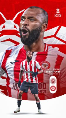 Emirates FA CUP Brentford x Macclesfield Anúncio Jogo PSD Editável