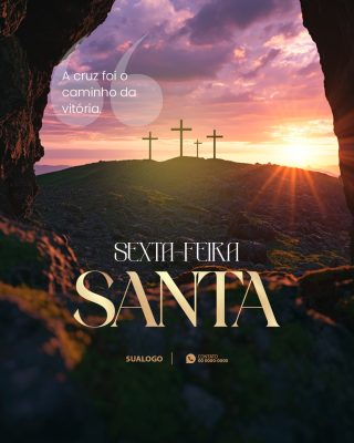 Sexta-Feira Santa Caminho da Vitória Template Religioso PSD Editável