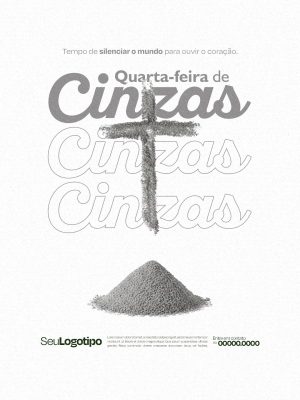 Quarta-feira de Cinzas Tempo de Silenciar o Mundo PSD Editável