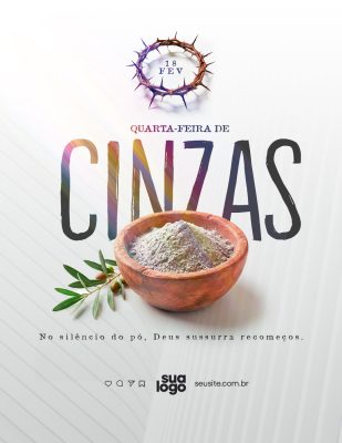 Quarta-feira de Cinzas 18 Fev Coroa de Espinhos PSD Editável