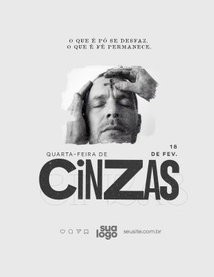 Quarta-feira de Cinzas O Que é Pó se Desfaz Template Devocional PSD Editável