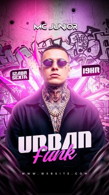 MC Junior Urban Funk 12 Abr Sexta Flyer Digital PSD Editável