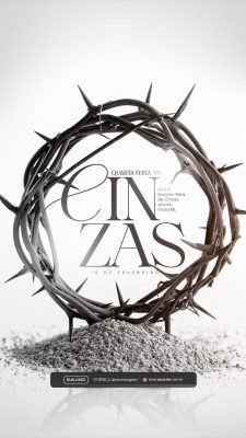 Quarta-feira de Cinzas Renove Nossa Fé Arte Religiosa PSD Editável