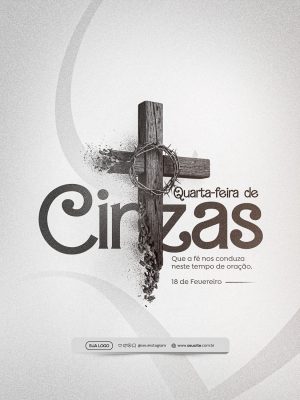 Quarta-feira Cinzas Que a Fé Nos Conduza Modelo Religioso PSD Editável