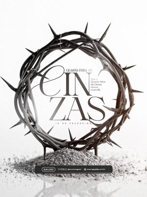 Quarta-feira de Cinzas Que Renove Nossa Fé PSD Editável