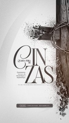 Quarta-feira de Cinzas Quaresma Recomeço e Esperança PSD Editável