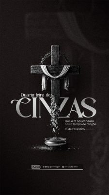 Quarta-feira de Cinzas Tempo de Oração Post PSD Editável