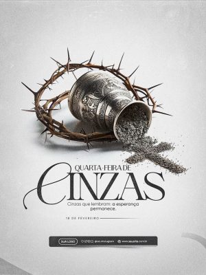 Quarta-feira de Cinzas Esperança Coroa de Espinhos PSD Editável