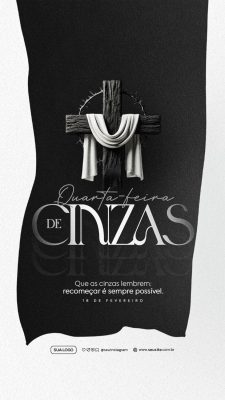 Quarta-Feira de Cinzas Recomeçar é Sempre Possível PSD Editável