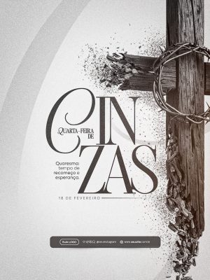 Quarta-feira de Cinzas Tempo de Recomeço e Esperança PSD Editável