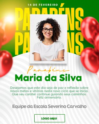 Aniversário  Felicitação PSD Editável