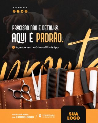 Barbeiro Precisão Não é Detalhe Aqui é Padrão Agende PSD Editável