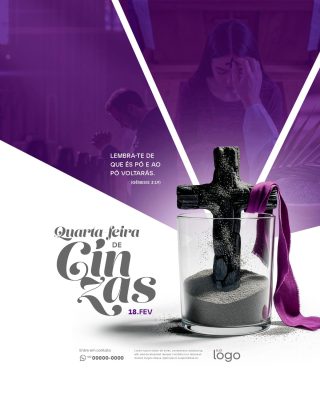 Quarta-feira de Cinzas Lembra-te que és pó e ao pó voltarás PSD Editável