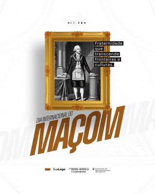 Dia Internacional do Maçom Fraternidade e Culturas Arte PSD Editável