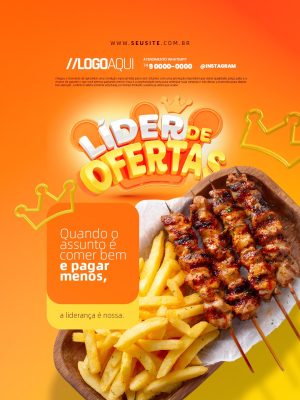 Líder de Ofertas Quando o Assunto é Comer Bem e Pagar Menos  PSD Editável
