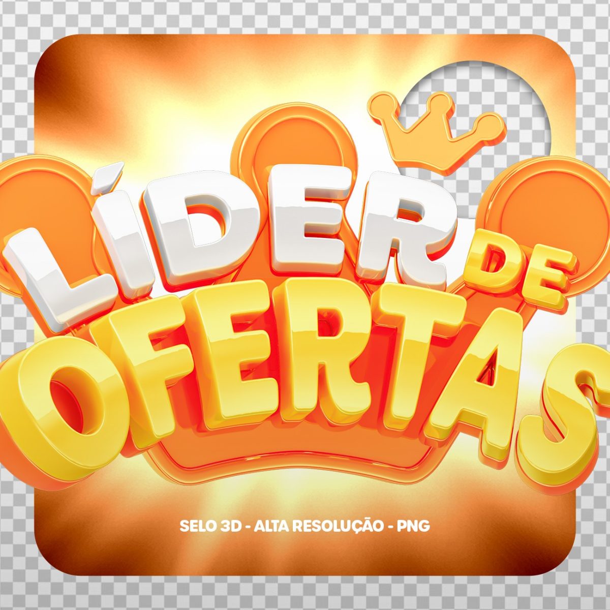 Selo 3D Líder de Ofertas PSD 
