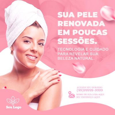 Estética Sua Pele Renovada em Poucas Sessões Post PSD Editável