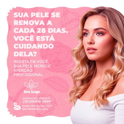 Beleza e Bem-Estar Sua Pele se Renova cada 28 Dias PSD Editável