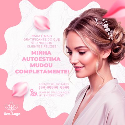 Beleza Autoestima Mudou Completamente Depoimento Cliente PSD Editável