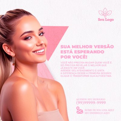 Beleza e Estética Sua Melhor Versão Agende seu Horário Agora PSD Editável