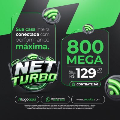 Net Turbo 800 Mega Sua Casa Inteira Conectada PSD Editável