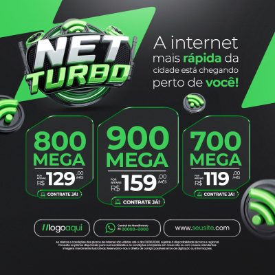 Net Turbo Planos de Internet PSD Editável