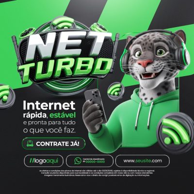 Net Turbo Internet Rápida PSD Editável