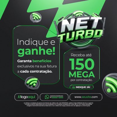 Net Turbo Indique e Ganhe 150 Mega Benefícios Contratação PSD Editável