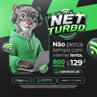 Net Turbo Oferta 800 Mega Não Perca Tempo Com a Internet PSD Editável