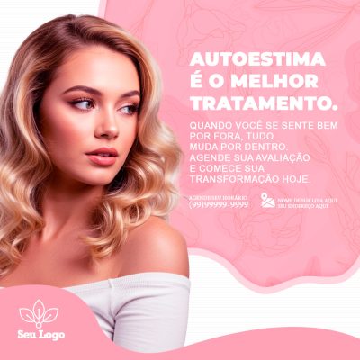 Autoestima é o Melhor Tratamento Banner de Beleza PSD Editável