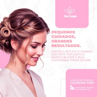 Salão de Beleza Pequenos Cuidados Grandes Resultados Template PSD Editável