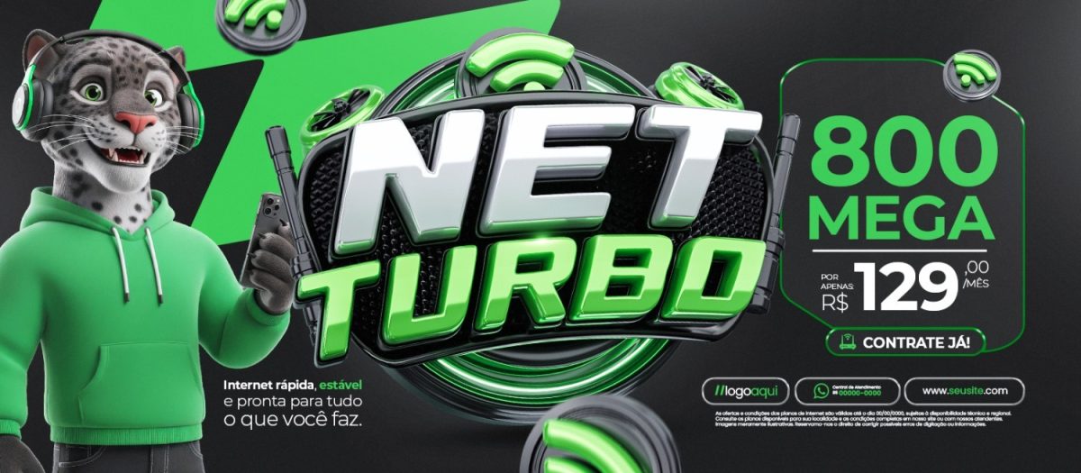 Net Turbo Internet Banner PSD Editável