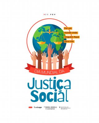 Justiça Social Dia Mundial Por um Mundo com Igualdade PSD Editável
